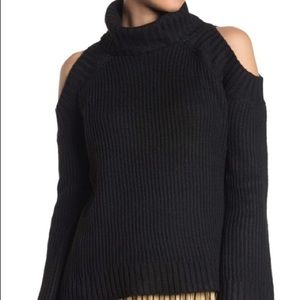J.O.A. Cold Shoulder Bell Sleeve Sweater